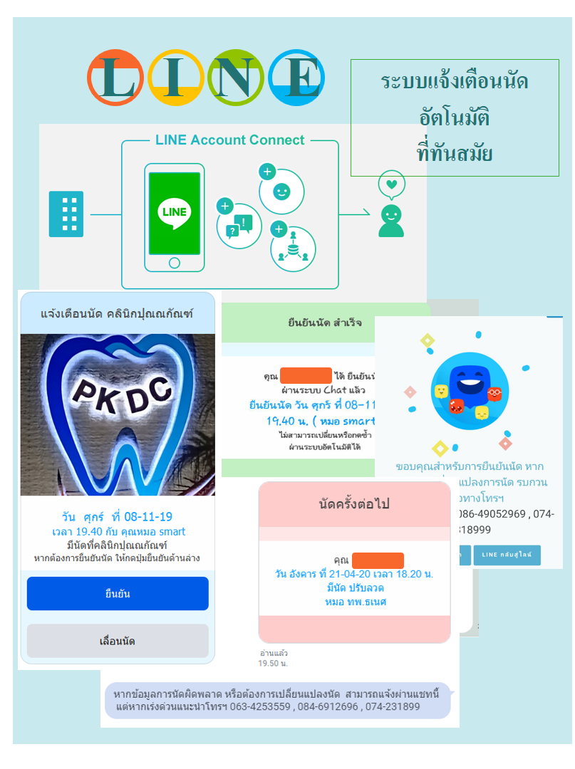 ระบบแจ้งเตือนการจัดฟัน ผ่านไลน์ หาดใหญ่ สงขลา ไม่พลาดการนัด